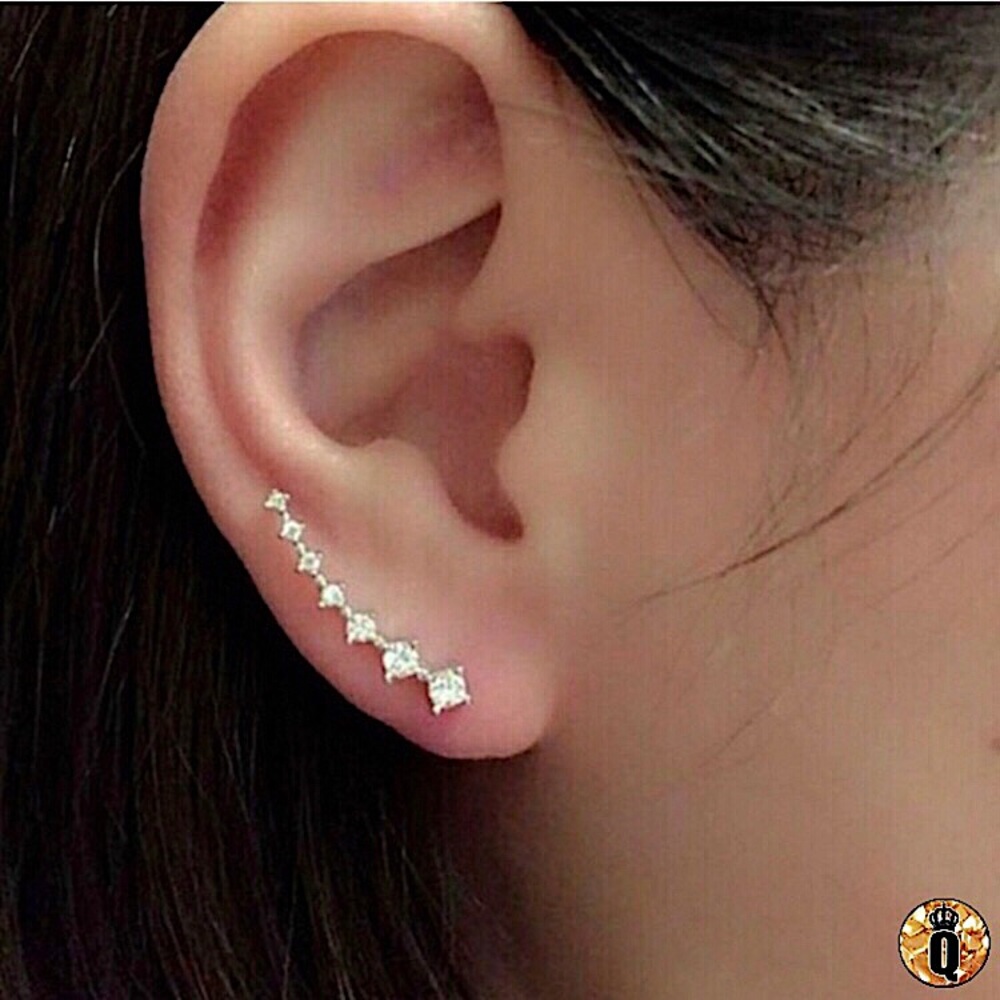 🔴𝟭𝟬/$𝟮𝟱🔴NEW Rhinestone Pave Climber Earrings - Picture 6 of 10